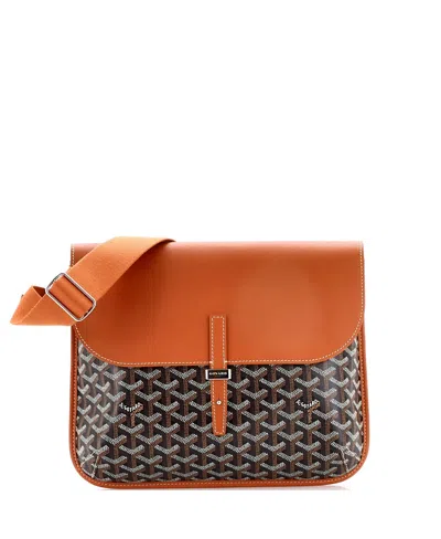 Pre-owned Pre-owned Goyard  Goyard Coursier Messenger Bag Coated Canvas And Leather In Brown