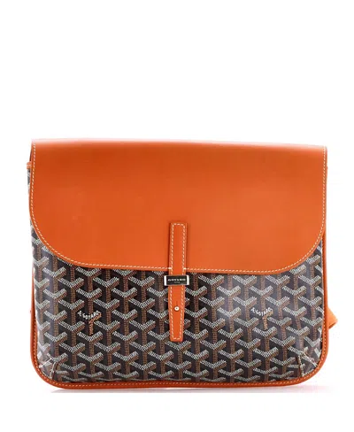 Pre-owned Pre-owned Goyard  Goyard Coursier Messenger Bag Coated Canvas And Leather In Brown