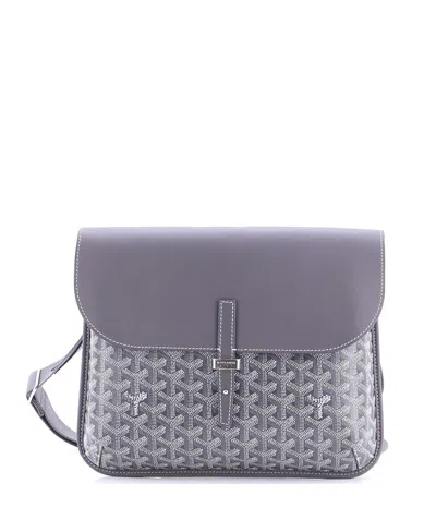 Pre-owned Pre-owned Goyard  Goyard Coursier Messenger Bag Coated Canvas And Leather In Gray