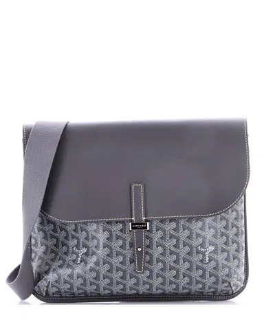 Pre-owned Pre-owned Goyard  Goyard Coursier Messenger Bag Coated Canvas And Leather In Gray