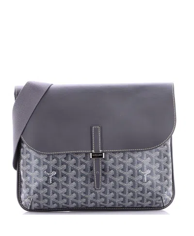 Pre-owned Pre-owned Goyard  Goyard Coursier Messenger Bag Coated Canvas And Leather In Gray