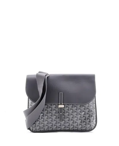 Pre-owned Pre-owned Goyard  Goyard Coursier Messenger Bag Coated Canvas And Leather In Gray