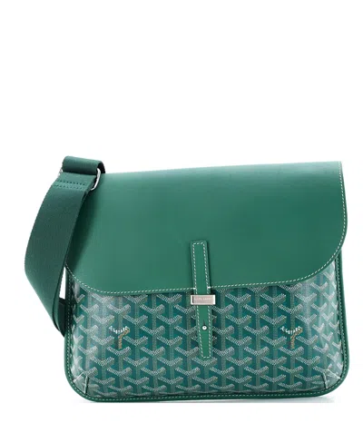 Pre-owned Pre-owned Goyard  Goyard Coursier Messenger Bag Coated Canvas And Leather In Green