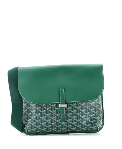 Pre-owned Pre-owned Goyard  Goyard Coursier Messenger Bag Coated Canvas And Leather In Green