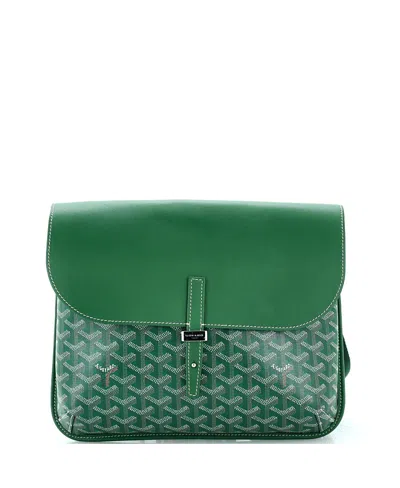 Pre-owned Pre-owned Goyard  Goyard Coursier Messenger Bag Coated Canvas And Leather In Green
