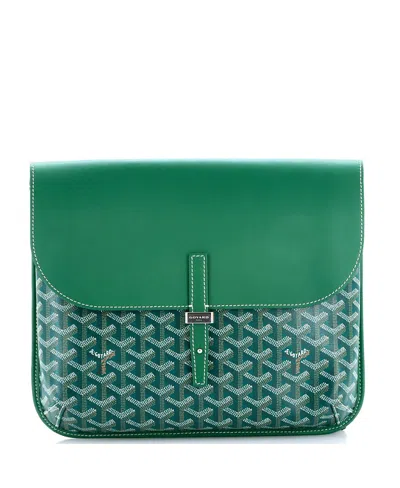 Pre-owned Pre-owned Goyard  Goyard Coursier Messenger Bag Coated Canvas And Leather In Green
