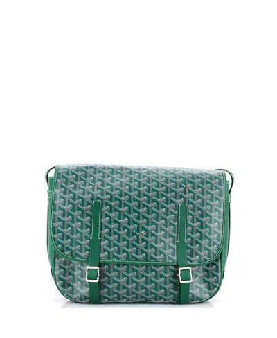 Pre-owned Pre-owned Goyard  Goyard Gm Belvedere Messenger Bag Coated Canvas In Green