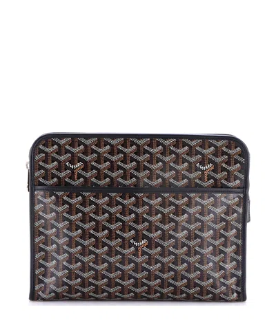 Pre-owned Pre-owned Goyard  Goyard Gm Jouvence Toiletry Pouch Coated Canvas In Black