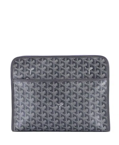 Pre-owned Pre-owned Goyard  Goyard Gm Jouvence Toiletry Pouch Coated Canvas In Gray