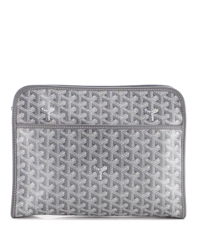 Pre-owned Pre-owned Goyard  Goyard Gm Jouvence Toiletry Pouch Coated Canvas In Gray