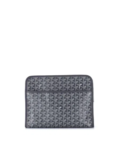 Pre-owned Pre-owned Goyard  Goyard Gm Jouvence Toiletry Pouch Coated Canvas In Gray