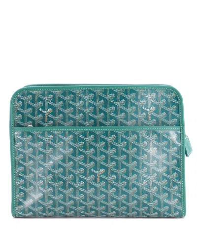 Pre-owned Pre-owned Goyard  Goyard Gm Jouvence Toiletry Pouch Coated Canvas In Green