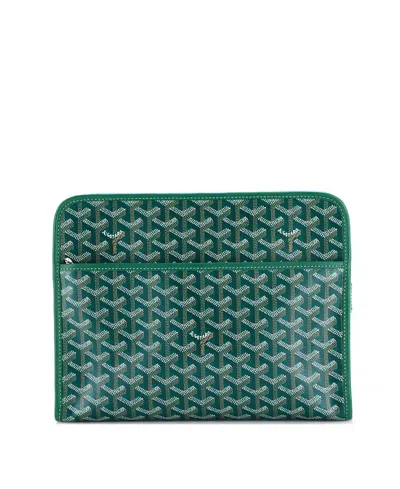 Pre-owned Pre-owned Goyard  Goyard Gm Jouvence Toiletry Pouch Coated Canvas In Green