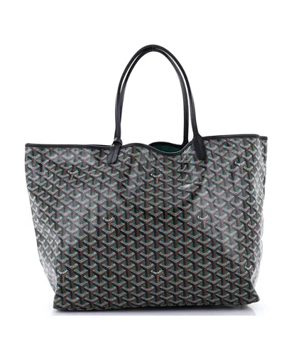 Pre-owned Pre-owned Goyard  Goyard Gm Saint Louis Tote Claire Voie Coated Canvas In Green/ Black/ Green