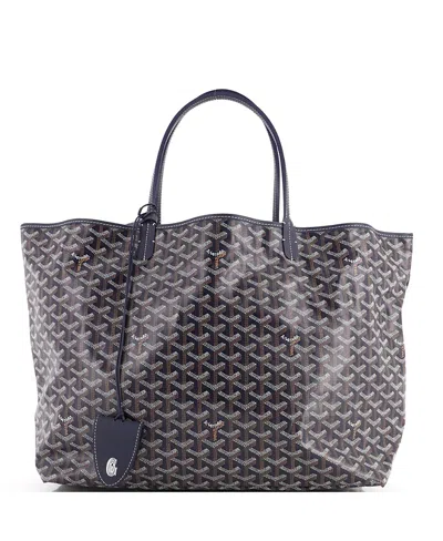 Pre-owned Pre-owned Goyard  Goyard Gm Saint Louis Tote Coated Canvas In Navy Blue