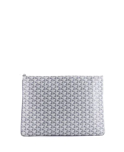 Pre-owned Pre-owned Goyard  Goyard Gm Senat Zip Pouch Coated Canvas In Gray