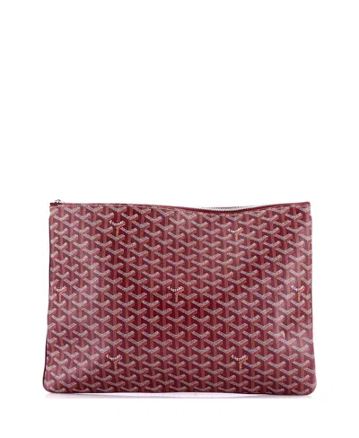 Pre-owned Pre-owned Goyard  Goyard Gm Senat Zip Pouch Coated Canvas In Red