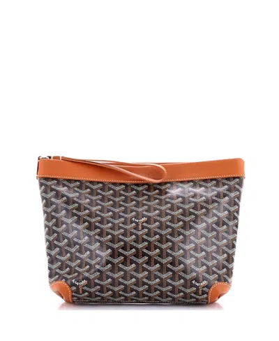 Pre-owned Pre-owned Goyard  Goyard Goyardine Conti Pouch Coated Canvas In Brown