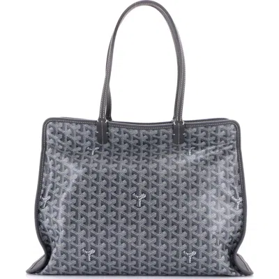 Pre-owned Goyard  Goyard Hardy Pet Carrier Coated Canvas Pm In Gray