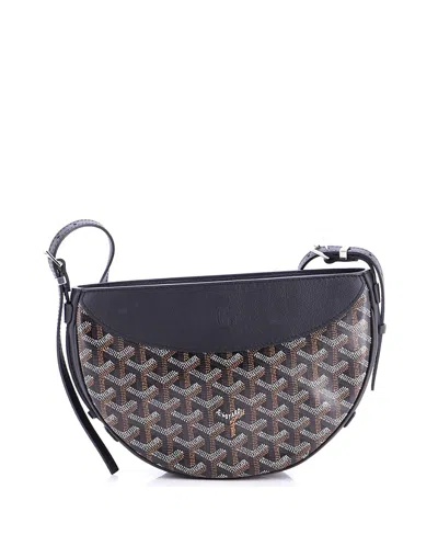 Pre-owned Pre-owned Goyard  Goyard Hirondelle Shoulder Bag Coated Canvas And Leather In Black