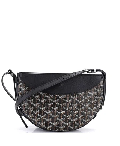 Pre-owned Pre-owned Goyard  Goyard Hirondelle Shoulder Bag Coated Canvas And Leather In Black