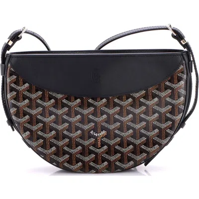 Pre-owned Goyard  Goyard Hirondelle Shoulder Bag Coated Canvas And Leather In Brown
