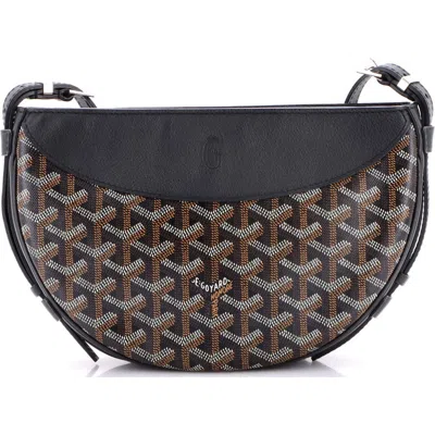 Pre-owned Goyard  Goyard Hirondelle Shoulder Bag Coated Canvas And Leather In Brown