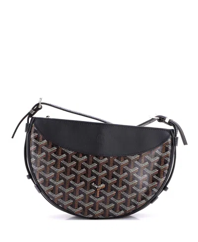 Pre-owned Pre-owned Goyard  Goyard Hirondelle Shoulder Bag Coated Canvas And Leather In Black