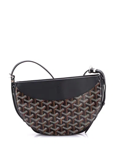 Pre-owned Pre-owned Goyard  Goyard Hirondelle Shoulder Bag Coated Canvas And Leather In Black