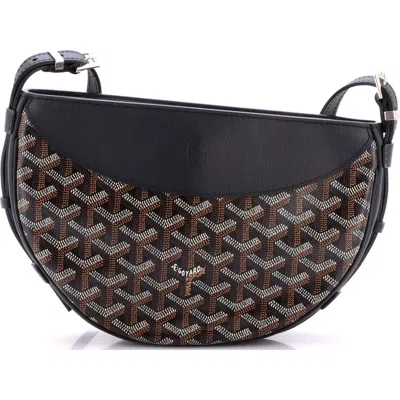 Pre-owned Goyard  Goyard Hirondelle Shoulder Bag Coated Canvas And Leather In Brown