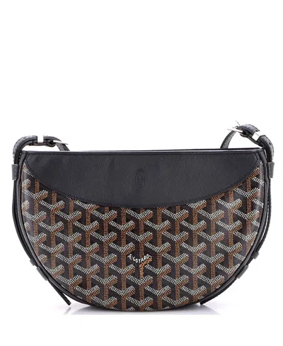 Pre-owned Pre-owned Goyard  Goyard Hirondelle Shoulder Bag Coated Canvas And Leather In Black