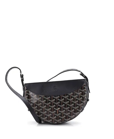 Pre-owned Pre-owned Goyard  Goyard Hirondelle Shoulder Bag Coated Canvas And Leather In Black