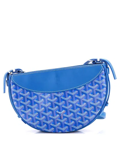 Pre-owned Pre-owned Goyard  Goyard Hirondelle Shoulder Bag Coated Canvas And Leather In Blue