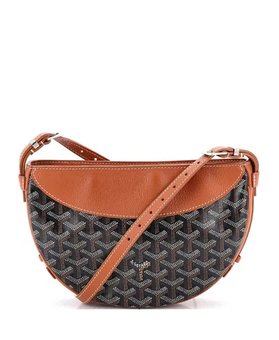 Pre-owned Pre-owned Goyard  Goyard Hirondelle Shoulder Bag Coated Canvas And Leather In Brown