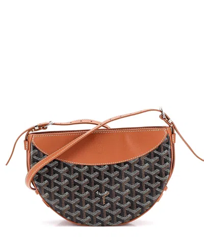 Pre-owned Pre-owned Goyard  Goyard Hirondelle Shoulder Bag Coated Canvas And Leather In Brown