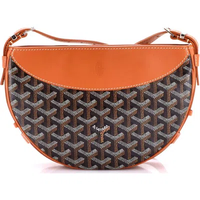 Pre-owned Goyard  Goyard Hirondelle Shoulder Bag Coated Canvas And Leather In Brown