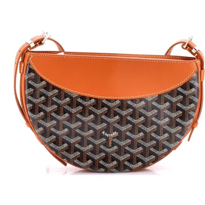 Pre-owned Goyard  Goyard Hirondelle Shoulder Bag Coated Canvas And Leather In Brown