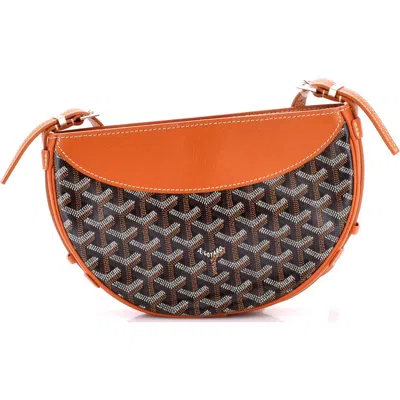 Pre-owned Goyard  Goyard Hirondelle Shoulder Bag Coated Canvas And Leather In Brown