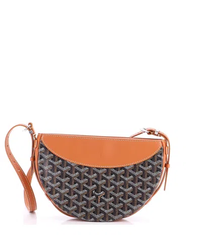 Pre-owned Pre-owned Goyard  Goyard Hirondelle Shoulder Bag Coated Canvas And Leather In Brown