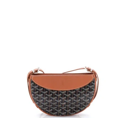 Pre-owned Goyard  Goyard Hirondelle Shoulder Bag Coated Canvas And Leather In Brown