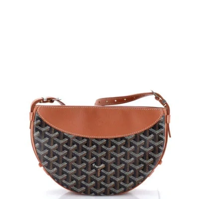 Pre-owned Goyard  Goyard Hirondelle Shoulder Bag Coated Canvas And Leather In Brown