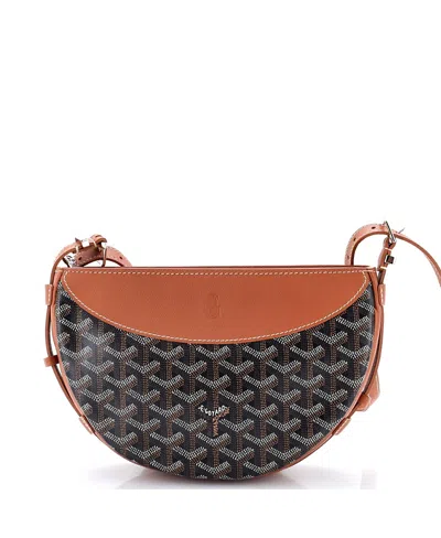 Pre-owned Pre-owned Goyard  Goyard Hirondelle Shoulder Bag Coated Canvas And Leather In Brown