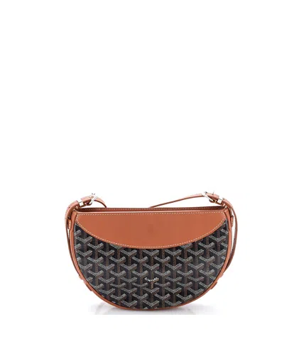 Pre-owned Pre-owned Goyard  Goyard Hirondelle Shoulder Bag Coated Canvas And Leather In Brown