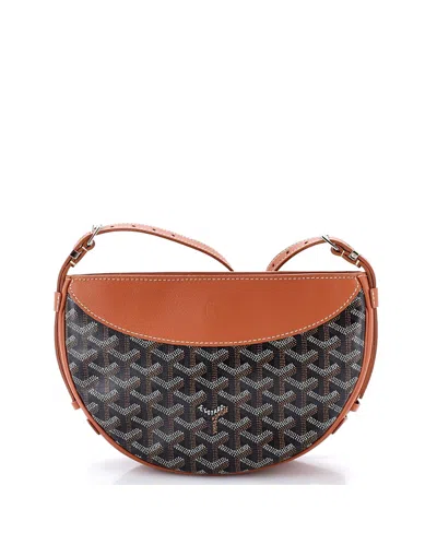 Pre-owned Pre-owned Goyard  Goyard Hirondelle Shoulder Bag Coated Canvas And Leather In Brown