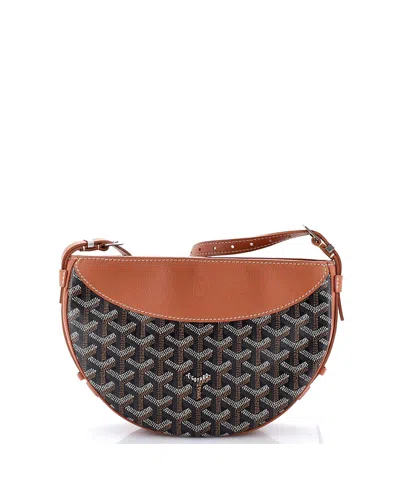 Pre-owned Pre-owned Goyard  Goyard Hirondelle Shoulder Bag Coated Canvas And Leather In Brown