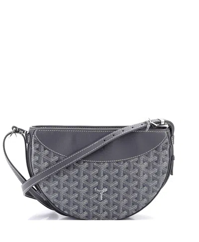 Pre-owned Pre-owned Goyard  Goyard Hirondelle Shoulder Bag Coated Canvas And Leather In Gray