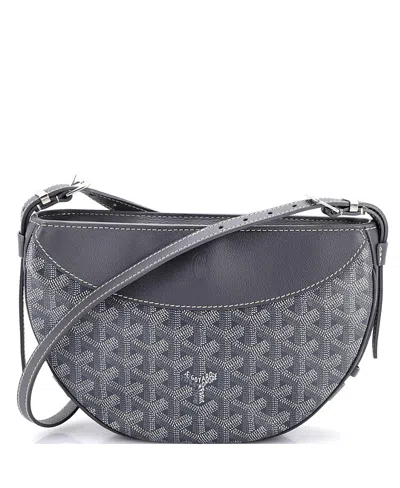 Pre-owned Pre-owned Goyard  Goyard Hirondelle Shoulder Bag Coated Canvas And Leather In Gray
