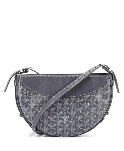 Pre-owned Pre-owned Goyard  Goyard Hirondelle Shoulder Bag Coated Canvas And Leather In Gray