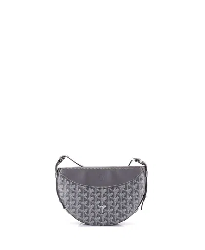 Pre-owned Pre-owned Goyard  Goyard Hirondelle Shoulder Bag Coated Canvas And Leather In Gray