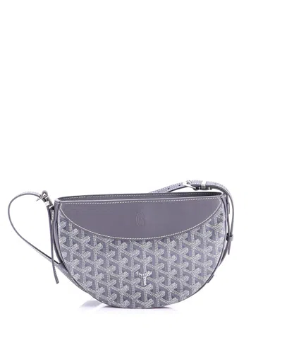 Pre-owned Pre-owned Goyard  Goyard Hirondelle Shoulder Bag Coated Canvas And Leather In Gray